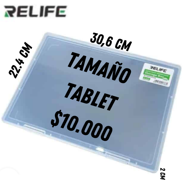Producto - CAJA PLASTICA PLACAS NOTEBOOK TABLET RELIFE TO3 13"