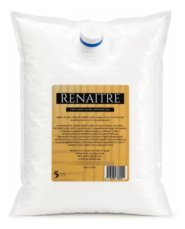 Producto - CREMA BASE NEUTRA -Nueva presentación Sachet x5kg con pico vertedor