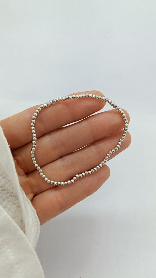 Producto - Pulsera Elastizada Bolitas de Plata - 2