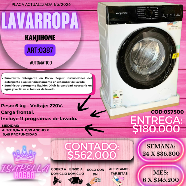 Producto - LAVARROPA AUTOMATICO KANJIHOME COD:037000