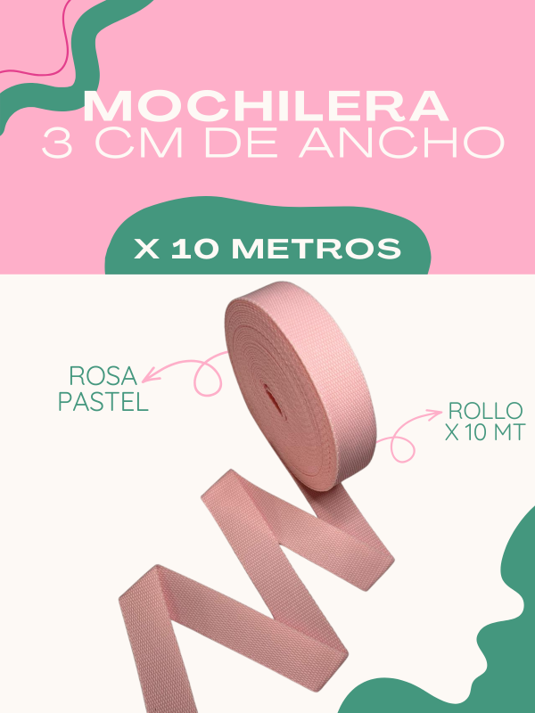 Producto - MOCHILERA X 10 MTS - Rosa Pastel