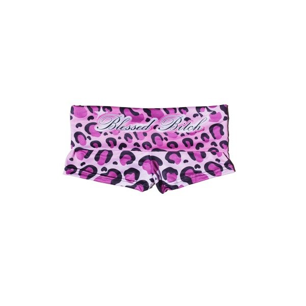 Producto - Mini Short Blessed Bitch Animal Print Rosa