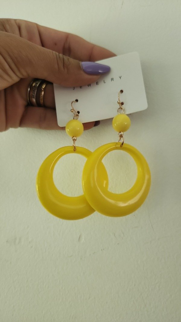 Producto - AROS ARGOLLAS ACRILICAS AMARILLA