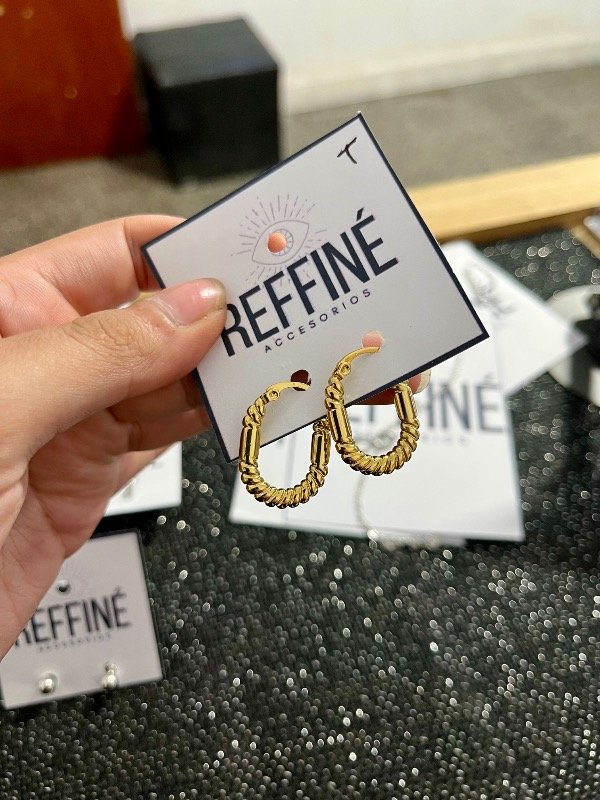 Producto - Argollas acero dorado 0150