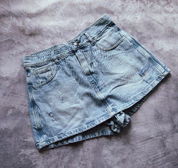 Producto - Skort Malibú Celeste con roturas