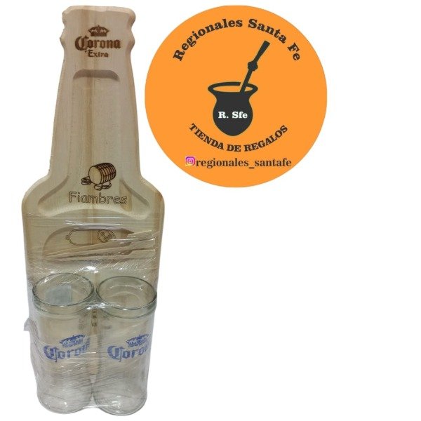 Producto - Set de Tabla de picada botella + vasos