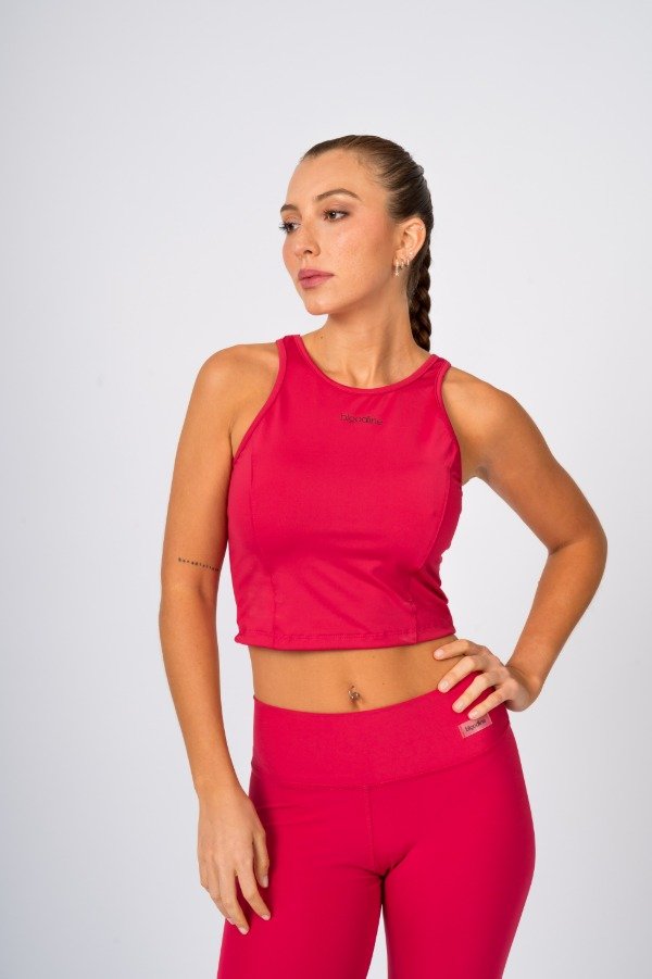 Producto - Crop Musculosa Fit Cereza