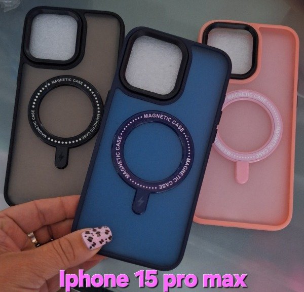 Producto - Fundas magsafe mate con marco negro. IPhone 15 pro max
