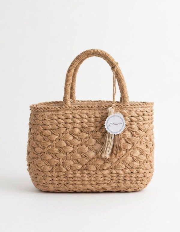 Producto - Cartera rafia mediana tostado