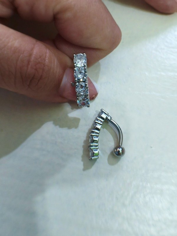 Producto - Aro Ombligo Strass acero quirúrgico 316L