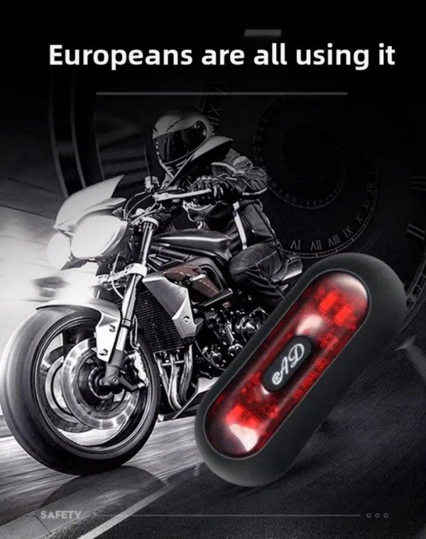 Producto - Luz Led Casco Moto Bici Recargable Usb 4 Modos Seguridad