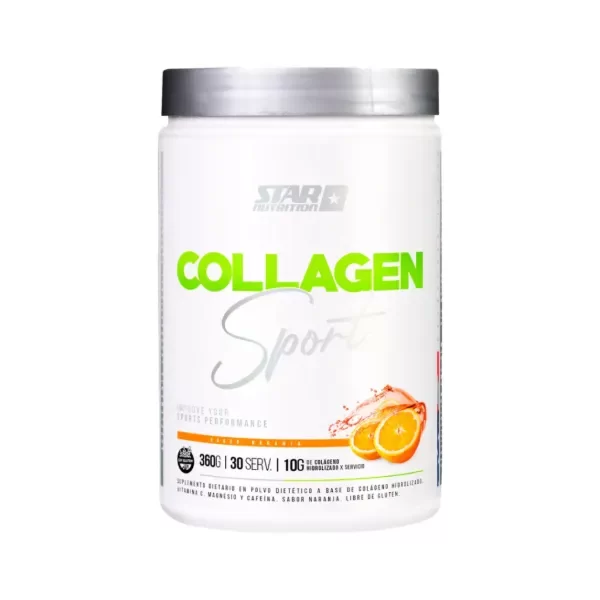 Producto - Colageno Con Cafeina Y Vitamina C Collagen Sport 360 Grs Naranja Star