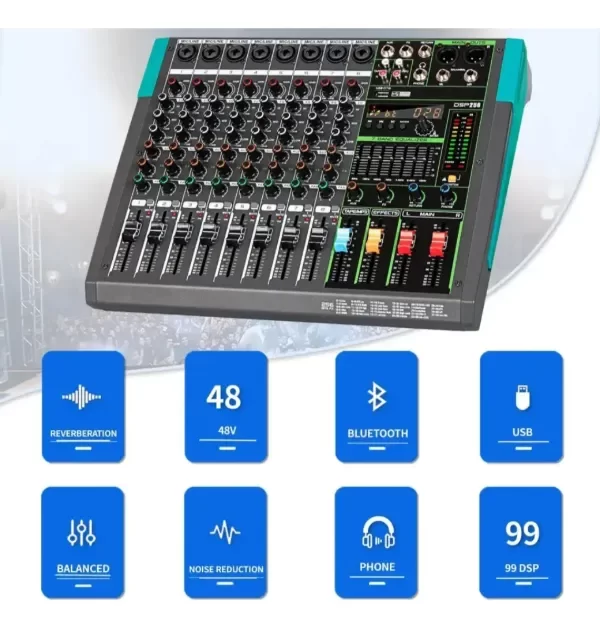 Producto - CONSOLA MIXER 8 CANALES DEPUSHENG LÍNEA PROFESIONAL - 1