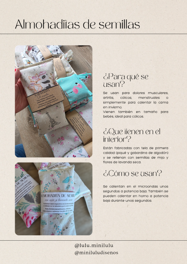 Producto - Pack almohaditas terapéuticas 10x20 cm - 1