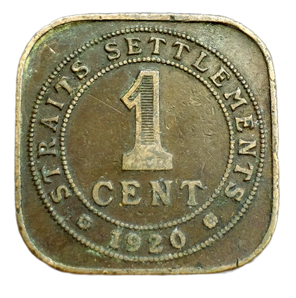 Producto - Colonias del Estrecho 1 Cent 1920 Rey Jorge V Km#32 VF - 0