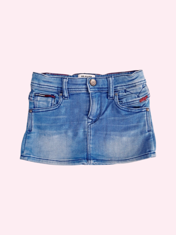 Producto - Pollera de jean elastizada color celeste Tommy 12/18 meses