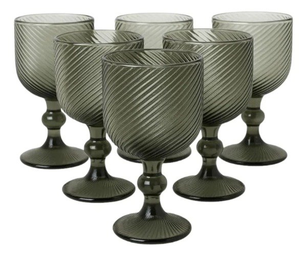 Producto - Copas de vidrio verde Smoke 350 ml x 6 unidades - 2