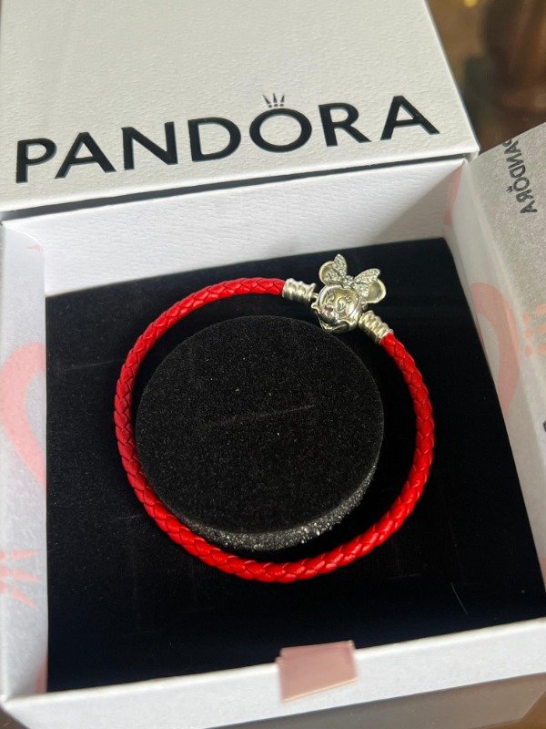 Producto - Pulsera Cuero Minnie Plata 925