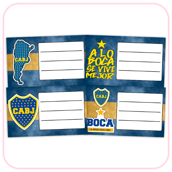 Producto - Kit Imprimible Etiquetas para Cuaderno BOCA JUNIORS