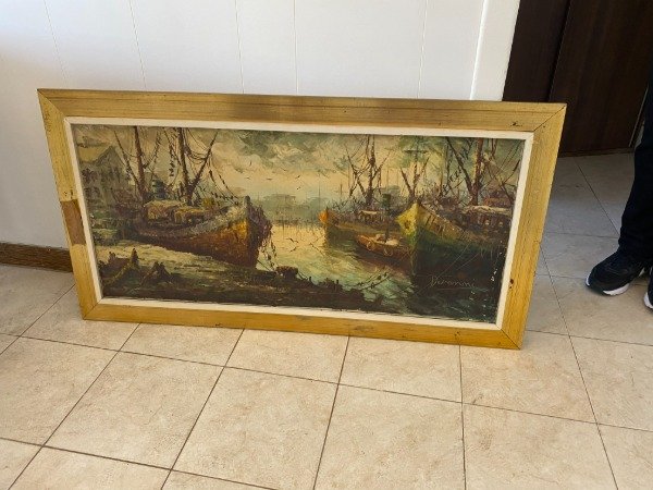 Producto - CUADRO OLEO 109x49 MARCO DORADO 125x65 #9590