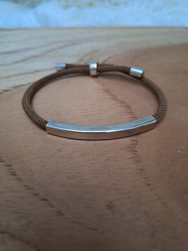 Producto - PH4 Pulsera Cordón Tostado Barra Central regulable