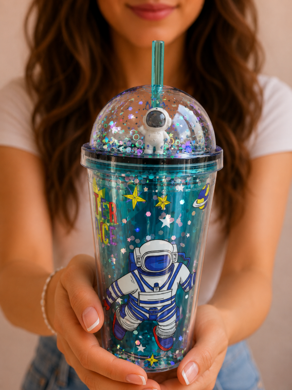 Producto - VASO CON SORBETE DOBLE PARED ASTRONAUTA