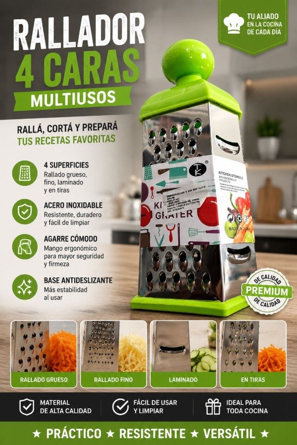 Producto - Rallador 4 caras multiuso