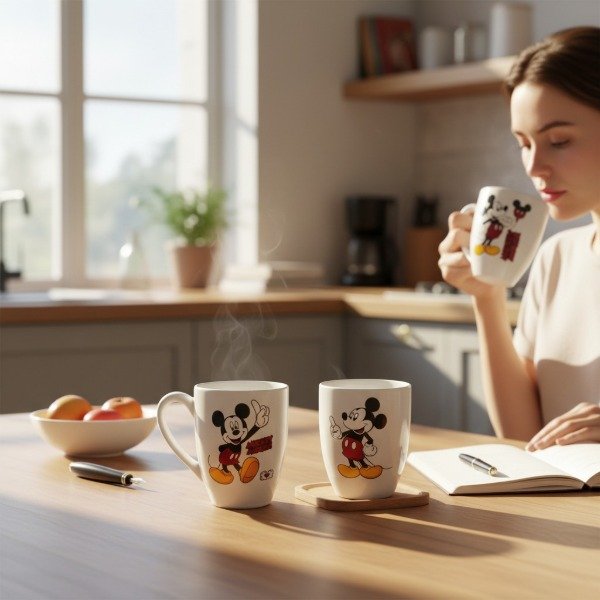 Producto - SET DE 4 TAZAS BOMBE DE MICKEY CERAMICA VITRIFICADAS - 1