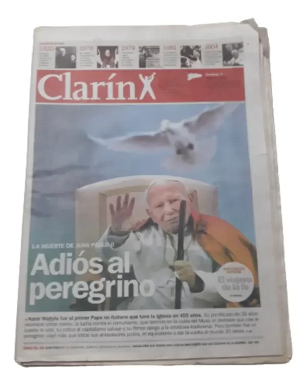 Producto - Diario Clarin Muerte Del Papa Juan Pablo 2005 (usado)