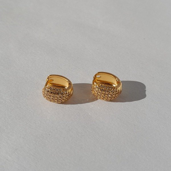 Producto - Aros Argollas piedras dorado