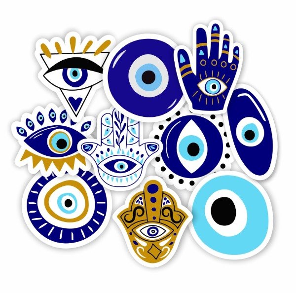 Producto - Pack Ojos Turcos - 10 stickers 6 cm