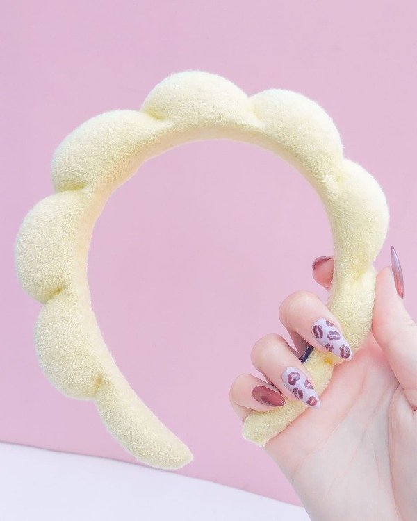 Producto - Vincha skincare amarilla pastel