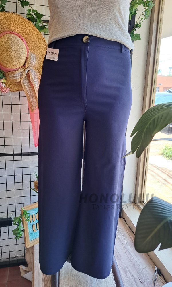 Producto - Wide Leg de Bengalina Azul Marino