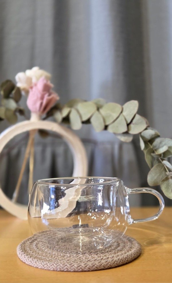 Producto - Set x 2 taza doble vidrio 220cc