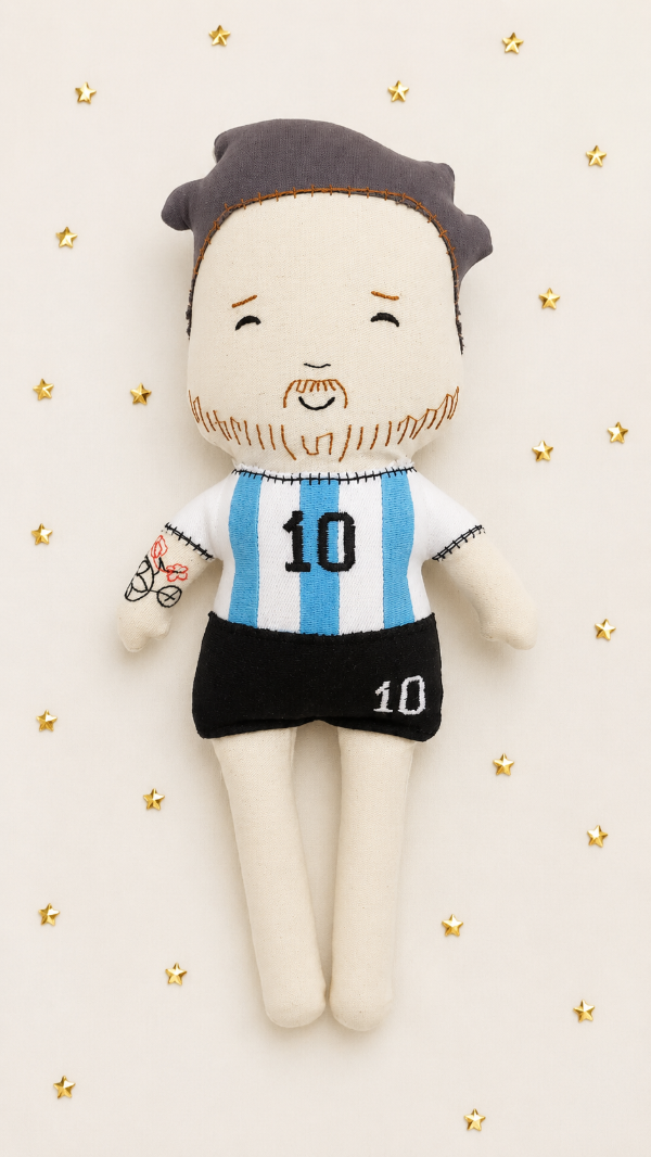 Producto - Muñeco Bordado Messi Modelo Campeón