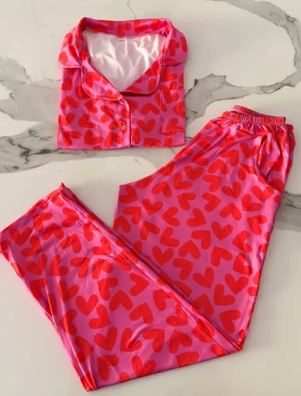 Producto - Camisero Corazones fucsia adultos manga corta - 2