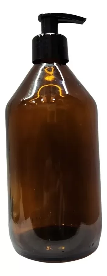 Producto - Envase De Vidrio X 500 Cc Ambar Valvula Cremera Negra