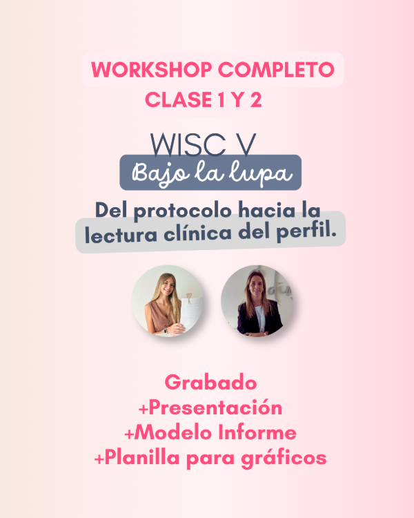 Producto - Workshop Online WISC-V: Recorrido Completo (2 Encuentros)