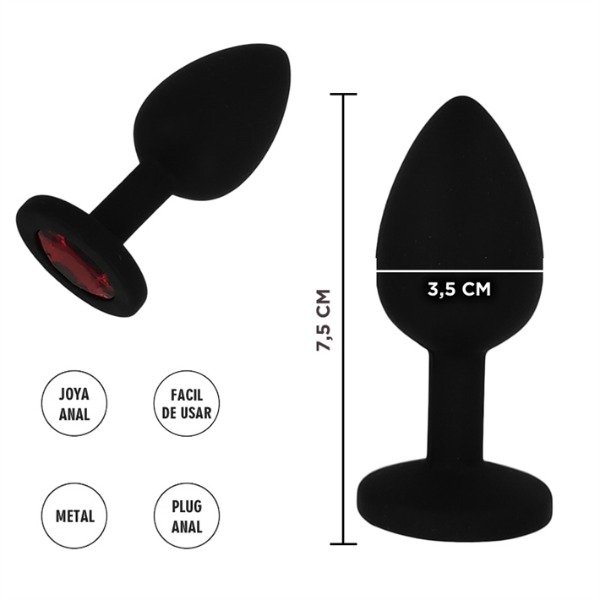 Producto - Plug silicona Talle M Rojo