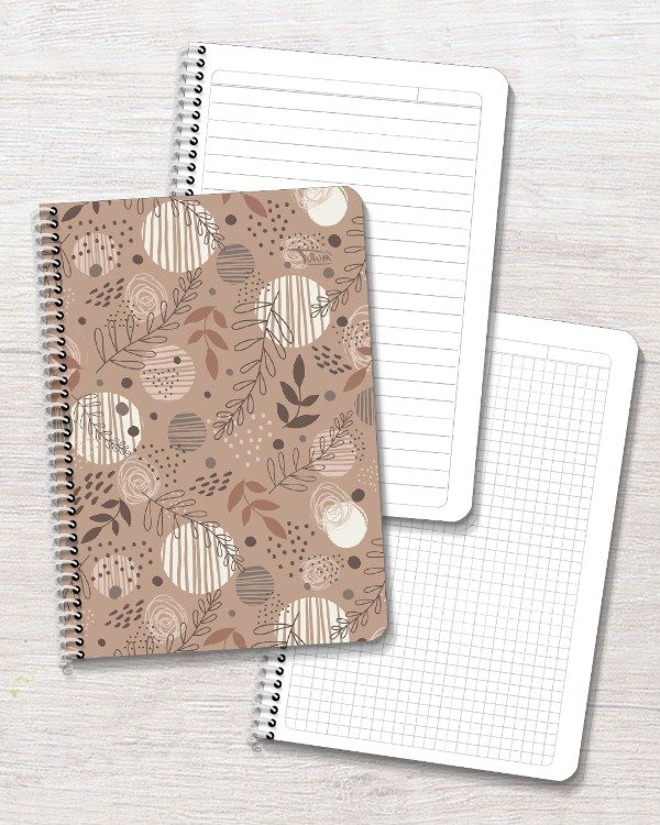 Producto - Cuaderno A5 flex ray/cuadr 60h dis. organic moca