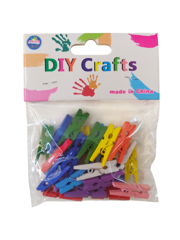 Producto - Broche Mini Madera Color x 25u