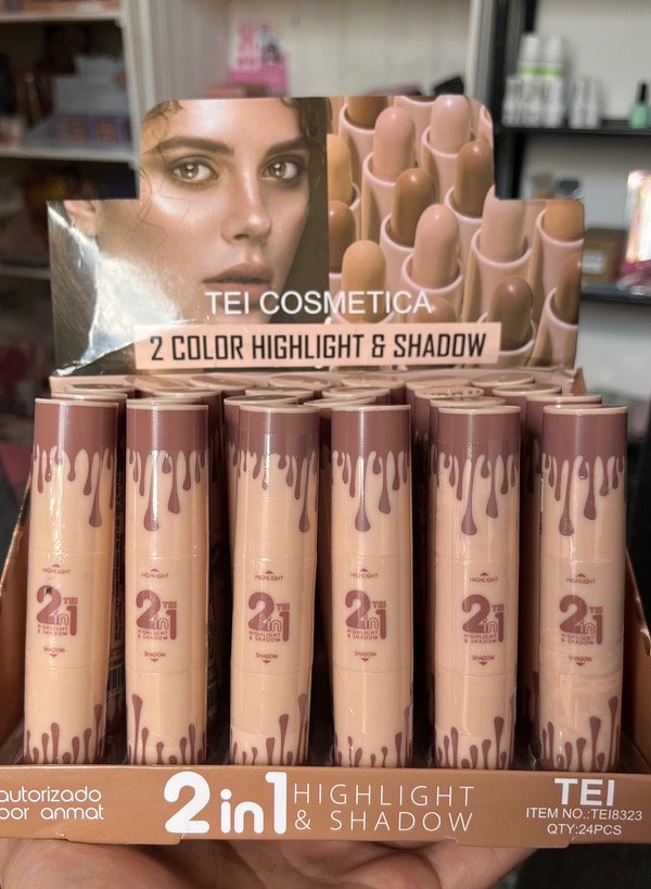 Producto - Contorno e Iluminador 2en1 Tei Cosmética pack x6 unidades