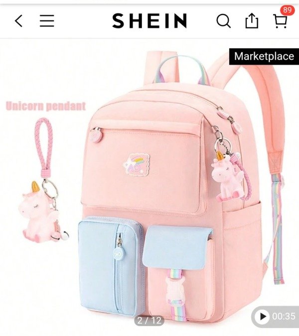 Mochila shein rosa