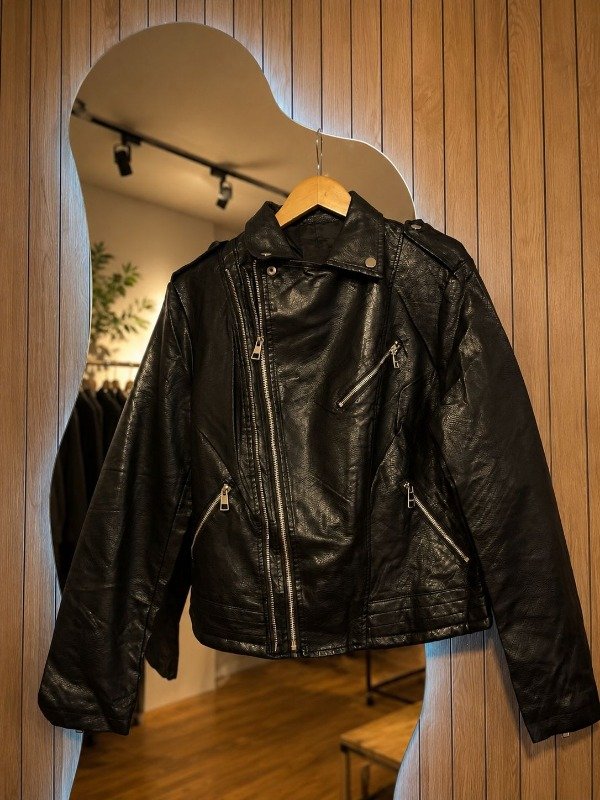 Producto - CAMPERA DE CUERO DOBLE CIERRE