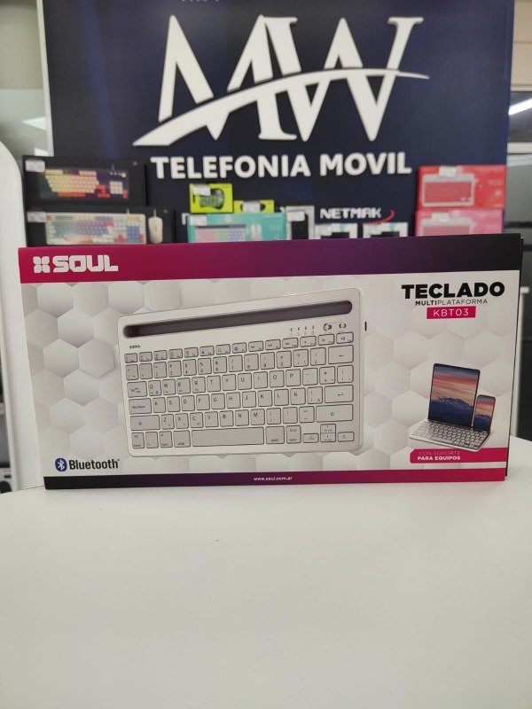Producto - Teclado BT Multiplataforma 29x16x2cm Blanco SoulPER-KBT03BL