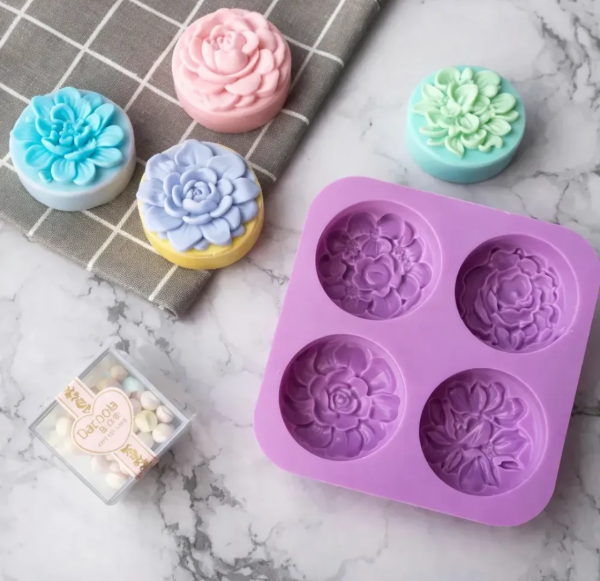 Producto - Molde 4 círculos con Flores