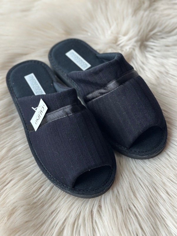 Producto - PANTUFLA LISA DE MORLEY NEGRA