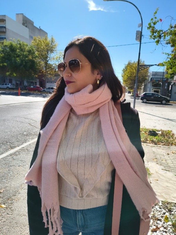 Producto - Bufandon nube rosa