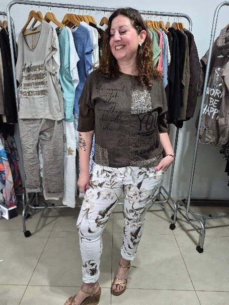 Producto - Babucha Moda Italiana Elastizada Abarca 44 al 48 Blanco y Chocolate XL - 3