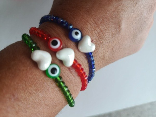 Producto - Pulsera ojo turco y corazón